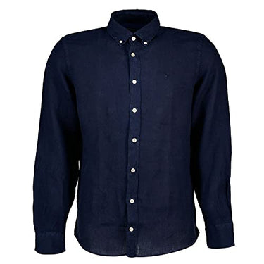 HACKETT LONDON Herren Garment Dyed Linen B Hemd, weiß, 3 im Sale